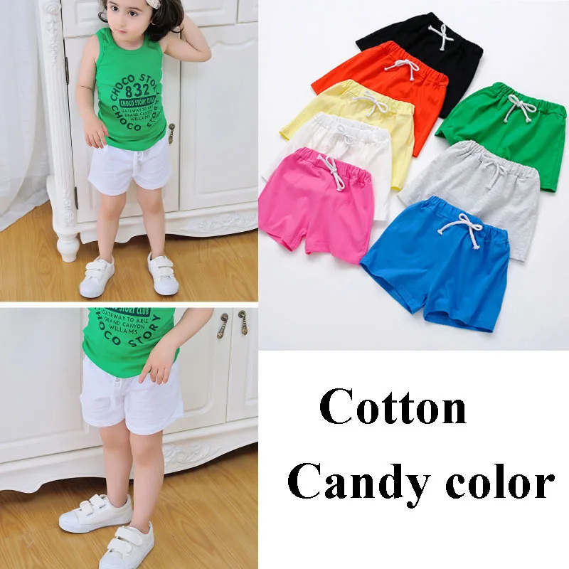 

Cute 2019 Summer Children Cotton Shorts Boys Girl Clothes Baby Fashion Pants Beach Pants Candy color shorts