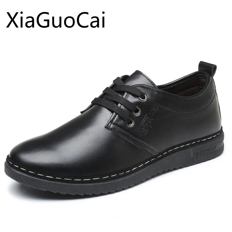 

Business Black Mens Leather Shoes Spring 2019 Newest Men's Dress Shoes Low Top Fashion Casual Shoes