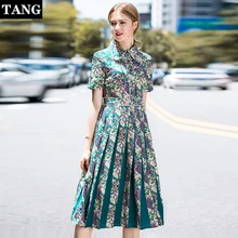 2019 Spring Summer Women short Sleeve Floral Print Elegant Casual Dresses Vestidos Robe Femme floral lapel print pleated Dress 2019 Spring Summer Women short Sleeve Floral Print Elegant Casual Dresses Vestidos Robe Femme floral lapel print pleated Dress