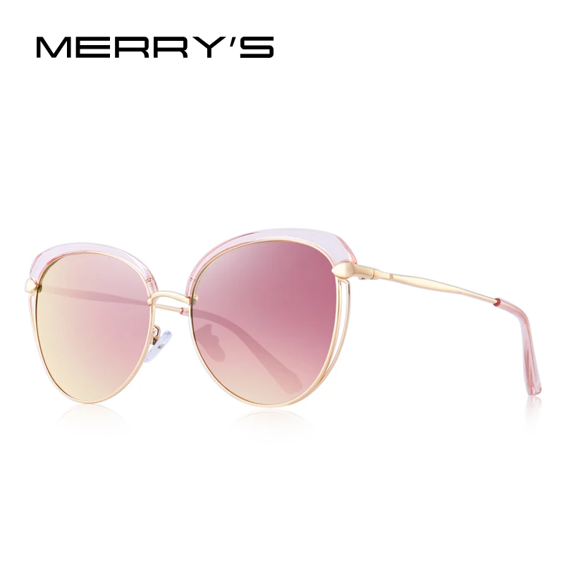 MERRYS DESIGN Women Fashion Cat Eye Polarized Sunglasses Vintage Retro Ladies Trending Sunglasses UV400 Protection S6292 - Цвет линз: C02 Pink Mirror