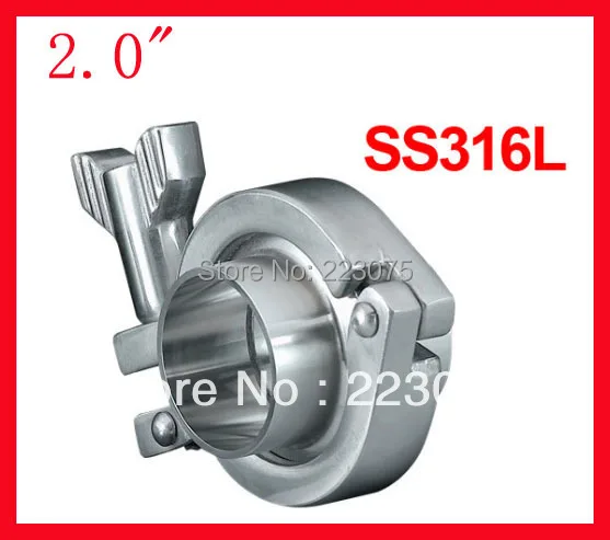 

Free shipping 2.0" SS316L Pipe connection/ Ferrule set/ Tri-clamp union (2x ferrule + 1xclamp + 1xgasket)