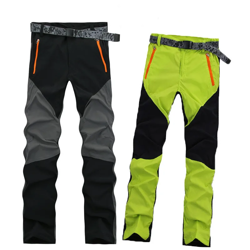 Outdoors Splicing Elastic Quick drying Pants ski Pants Men&women Soft