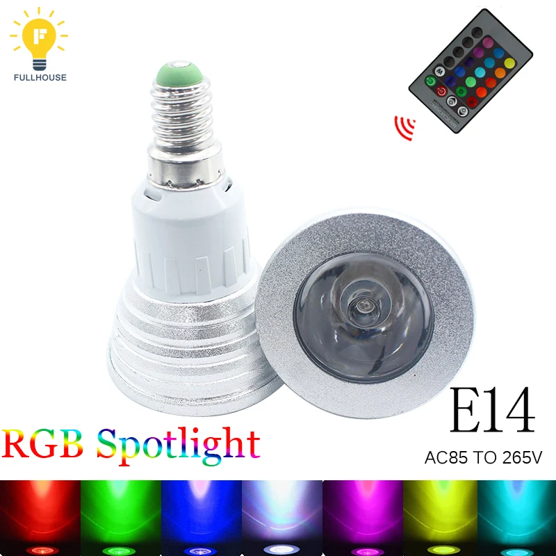 10 шт./лот 5 Вт rgb лампа E27 E14 GU10 MR16 Светодиодная для сцены 16 видов цветов управления