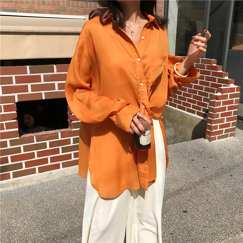 

Classic Lady Blouse Loose Long Sleeve Shirt Women Top Thin Spring Autumn Chemise Femme Chemisier Blusa Mujer Camisa
