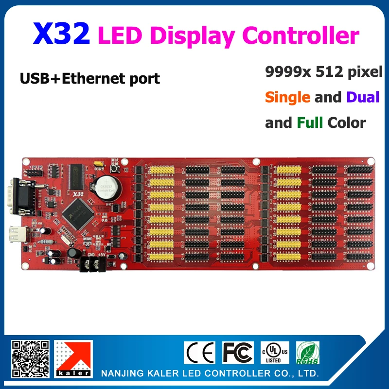 Бесплатная доставка полноцветный перемещение текста светодиодный дисплей управления карты sup Порты и разъёмы 512*9999 пикселей x32 LED