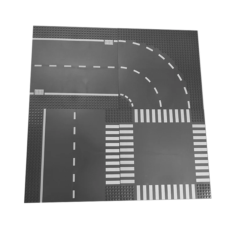 Классическая городская дорога улица Baseplate игрушка прямая перекладина кривая Т