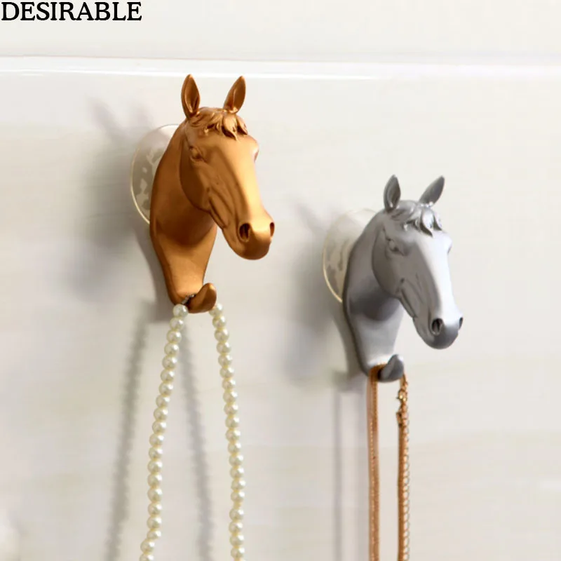 Creative Animal Horse Head Ornaments Statues Sculptures Decorative Wall