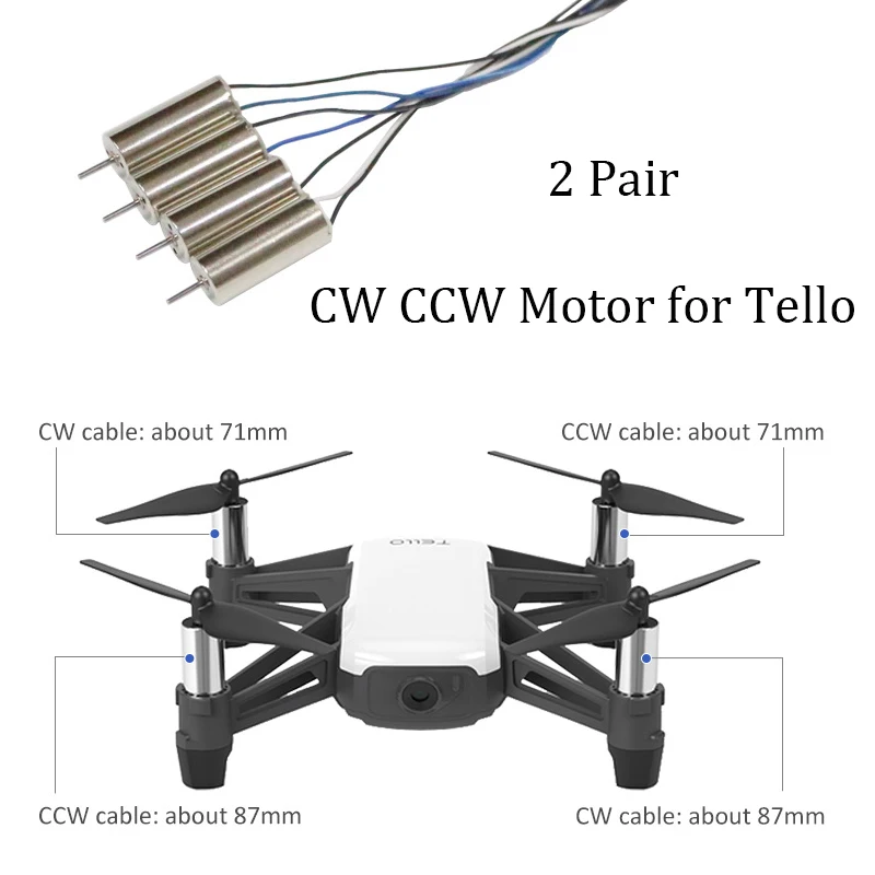 

2 Pair CW CCW Motor for DJI tello Clockwise Motor and Counterclockwise Motor Replacement Parts for tello