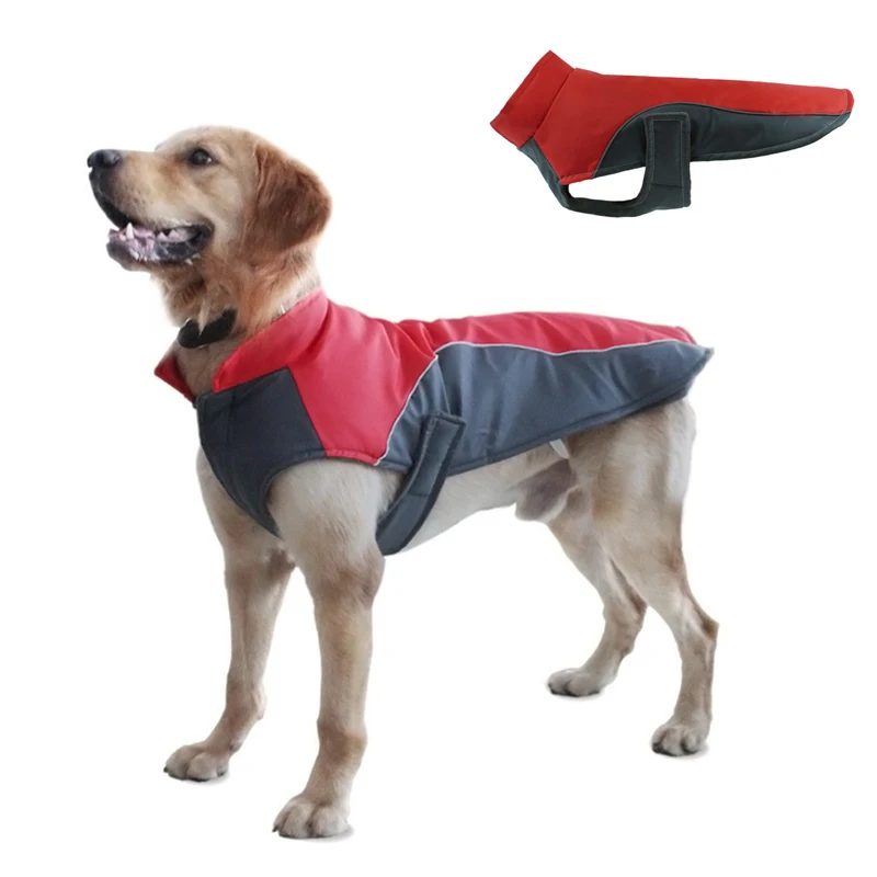 

Fashion Large Dogs Jacket For Pet Oxford Cloth Waterproof Dog Coat Clothes Fleece Warm Winter Pet Clothes Small Medium Labrador