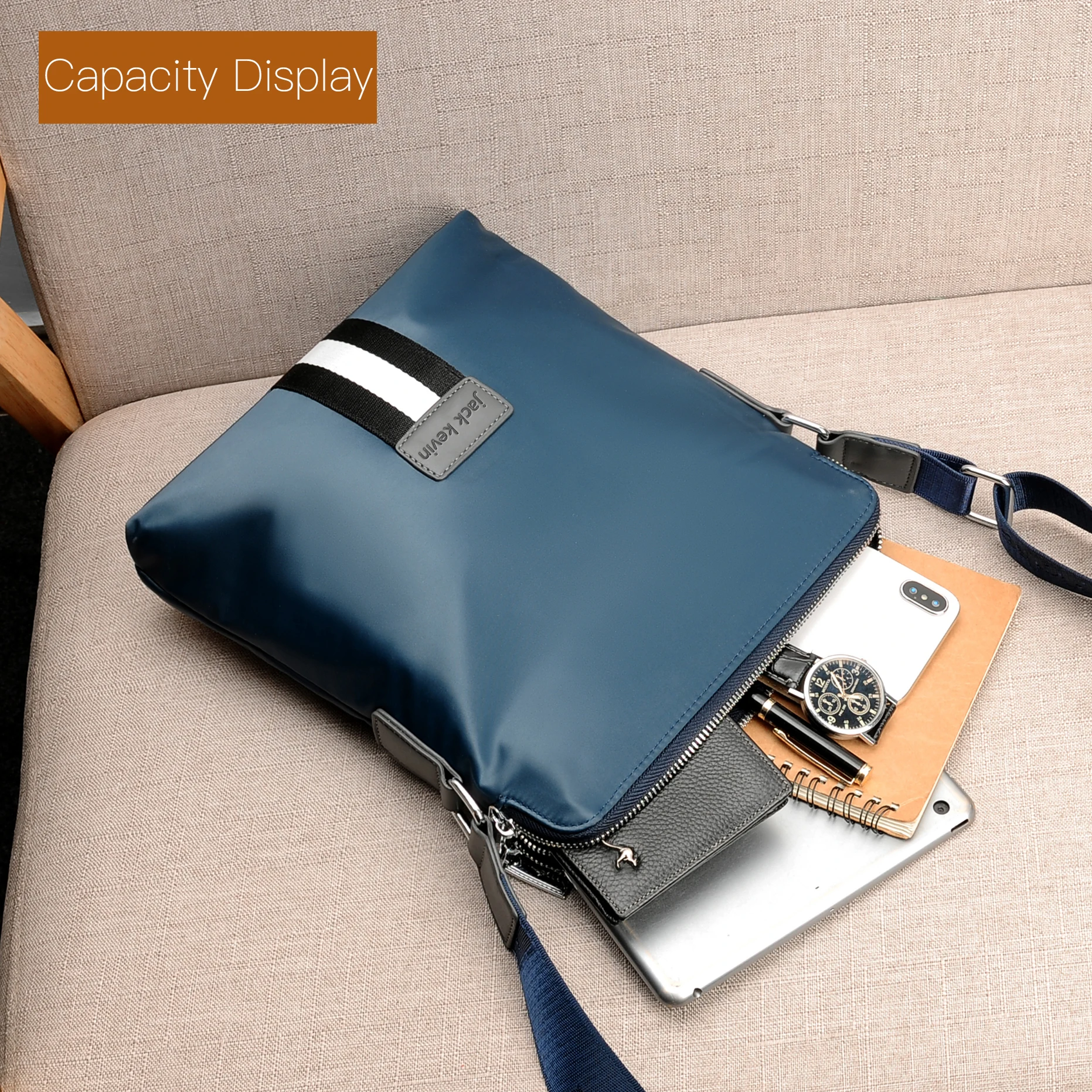 JackKevin الرجال Crossbody أكياس رجل رسول حقيبة حزمة عارضة حقيبة للماء النايلون الكتف أكياس واحدة حزام حزمة