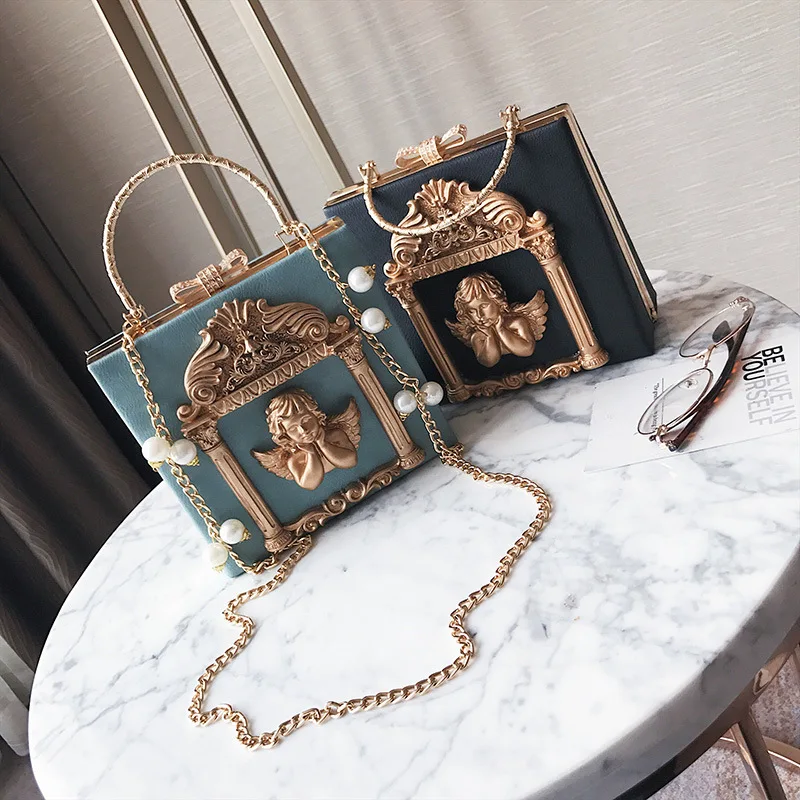

High-end Customized Baroque Angel Dinner Bag, Fashionable Studded Diamond Handbag, Cool Chain Single Shoulder Bag