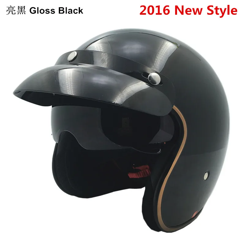 THH бренд VH351 черный Солнечный объектив Vespa moto шлем персонализированный скутер Ретро 3/4 открытый лицо для женщин мужчин винтажный мото rcycle шлем - Цвет: gloss black