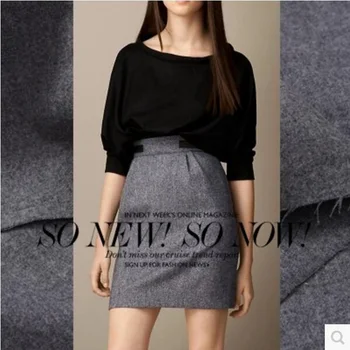 

All wool worsted wool fabric gray 370grams per meter