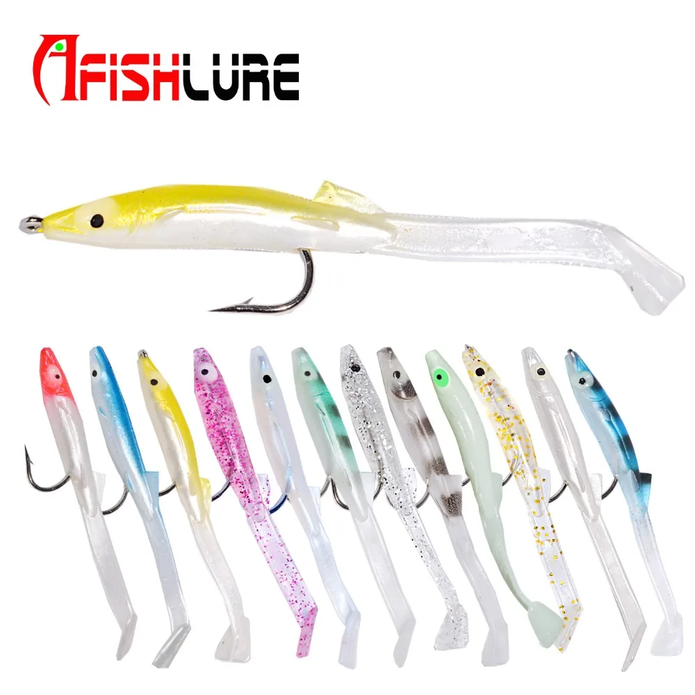 Spanish Mackerel Lure 80mm Soft Eal Lure Paddle Tail Soft Fishing Lure
