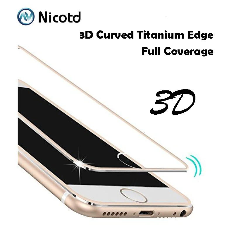  3D Titan legierung aus gehärtetem glas für iphone 8 plus 6 7 6s Plus volle abdeckung glas für iphon
