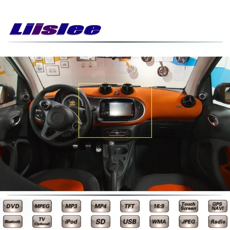 Для Mercedes Benz Smart 2012 2013 Fortwo Forfour LiisLee автомобильный мультимедиа, ТВ DVD gps Радио Carplay стиль навигация Navi