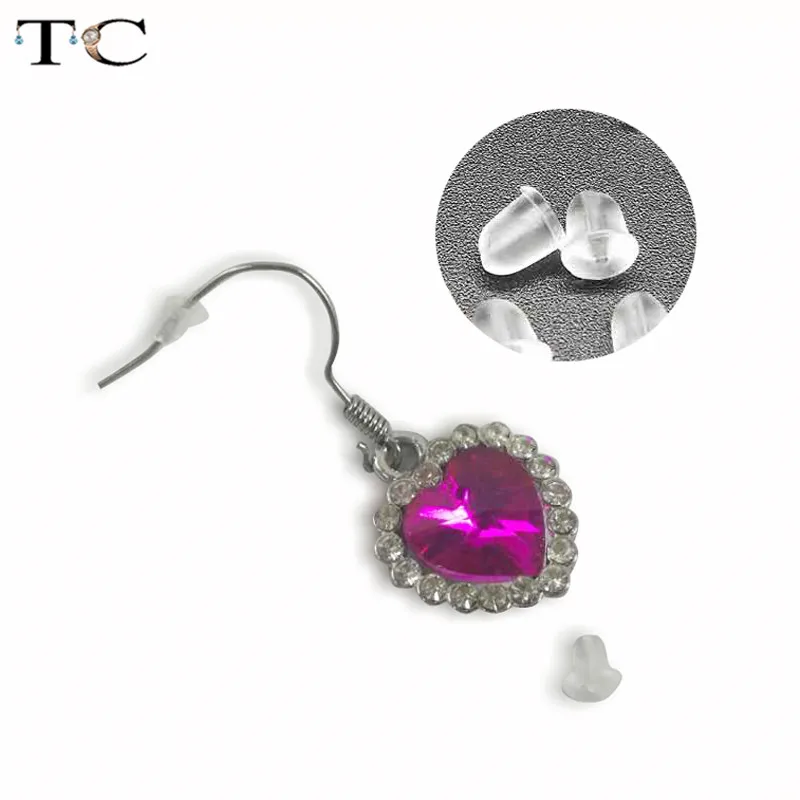 Free Shipping 1000pcs Transparent Rubber Earring Backing for Earrings 4x4mm/fashion accessory