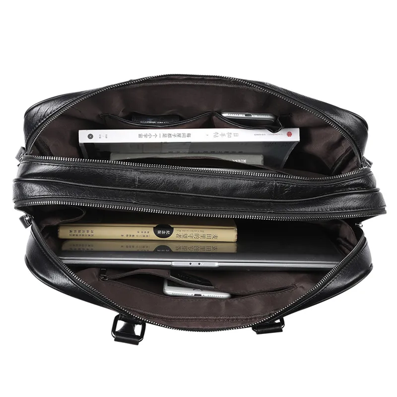 Nesitu Винтаж из натуральной кожи черный Кофе офисные A4 Для мужчин Портфели 14 ''сумка для ноутбука мужские сумки почтальона высокое качество