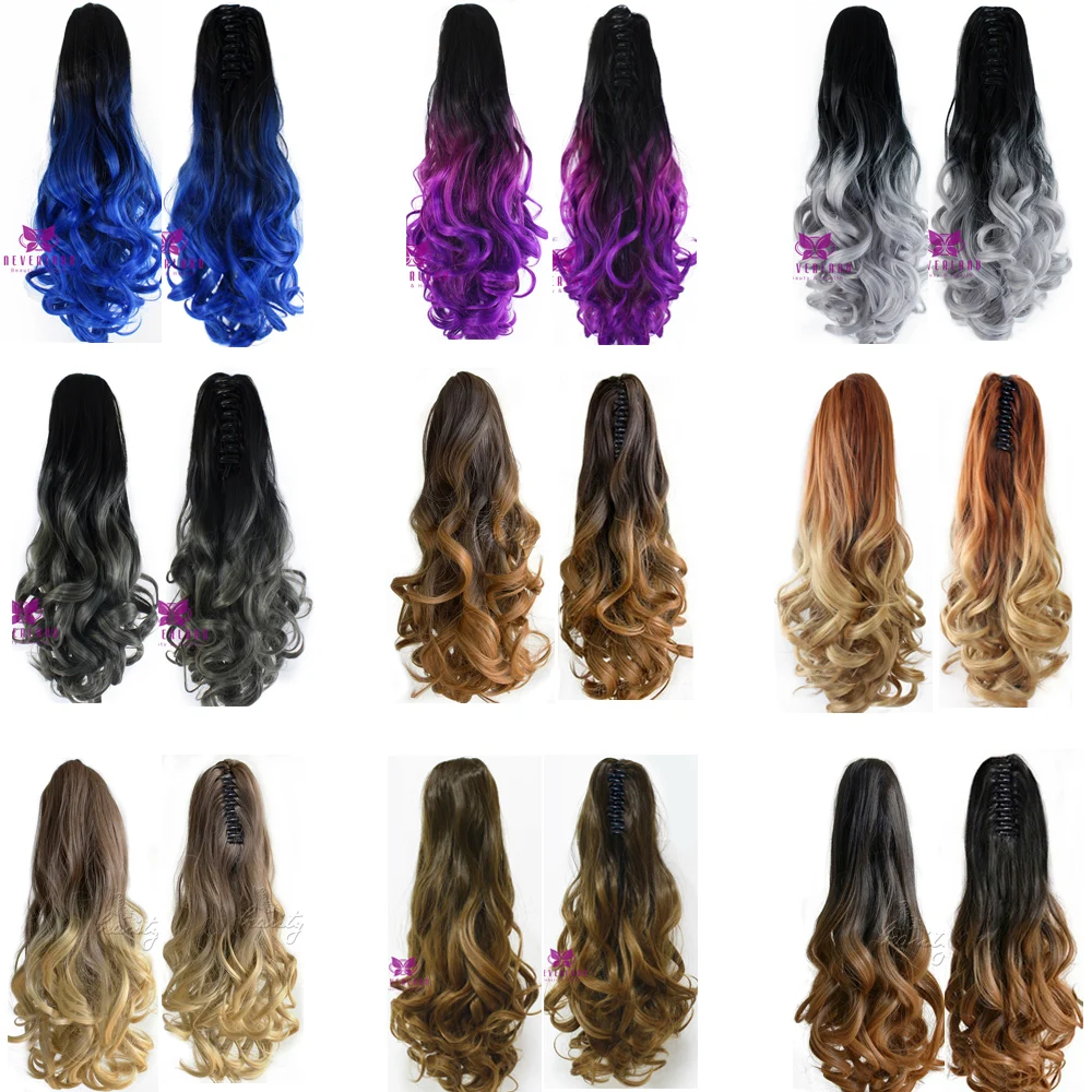 Newest 20" Clip On Hair Extensions Claw Pony Tail Synthetic Hairpiece