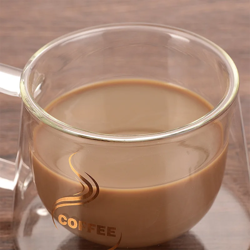 Прозрачный двусторонний настенный кружка для питья кофейные чашки чайный набор кружки пиво офисные кружки двойные стеклянные чашки с ручкой Простой стиль