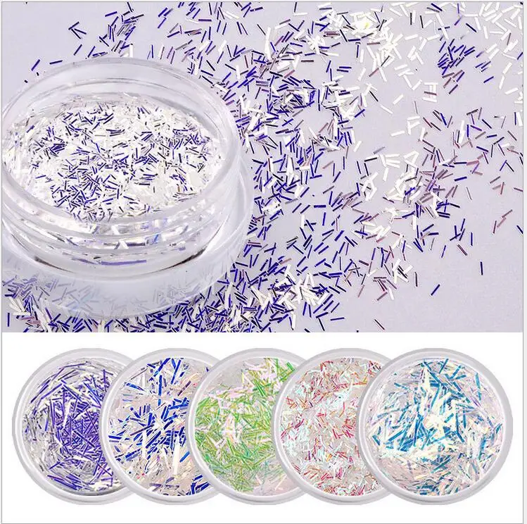 

New Fingernails Glitter Sequin 6 Color Set Blue Ray Lace Sequins Blue Sequins