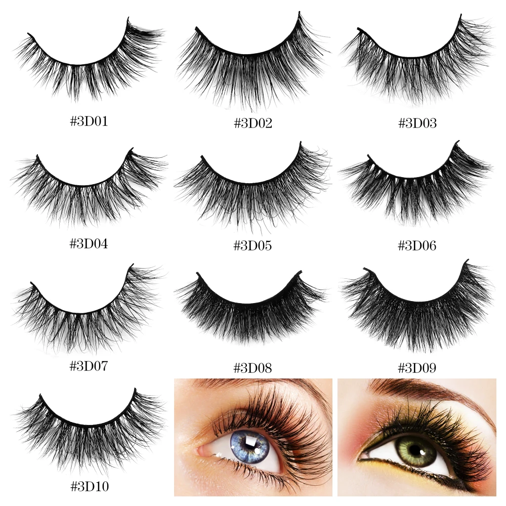 

MAGEFY Fake Lashes 3d Natural Mink Eyelashes Lashes Long Lasting Volume Lash Extension Reusable False Eyelashes 1 Pair Packaging