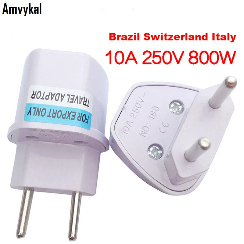Amvykal Universal UK AU US to EU Plug Adapter Brazil Argentina Italy AC