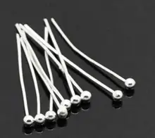 Doreenbeads varejo 1000 pces prata cor bola cabeça pinos achados 20x0.5mm (calibre 24)