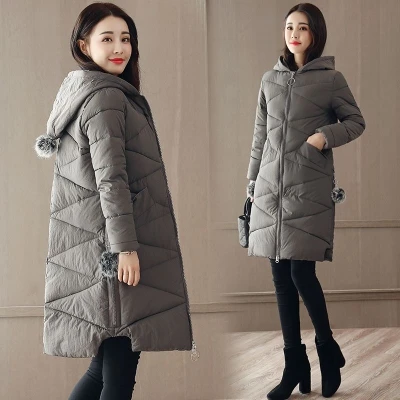 Большие размеры 4XL, зимняя куртка, пальто, женская одежда, новая модная утепленная пуховая хлопковая куртка с капюшоном, верхняя одежда, женские парки AA299 - Цвет: gray