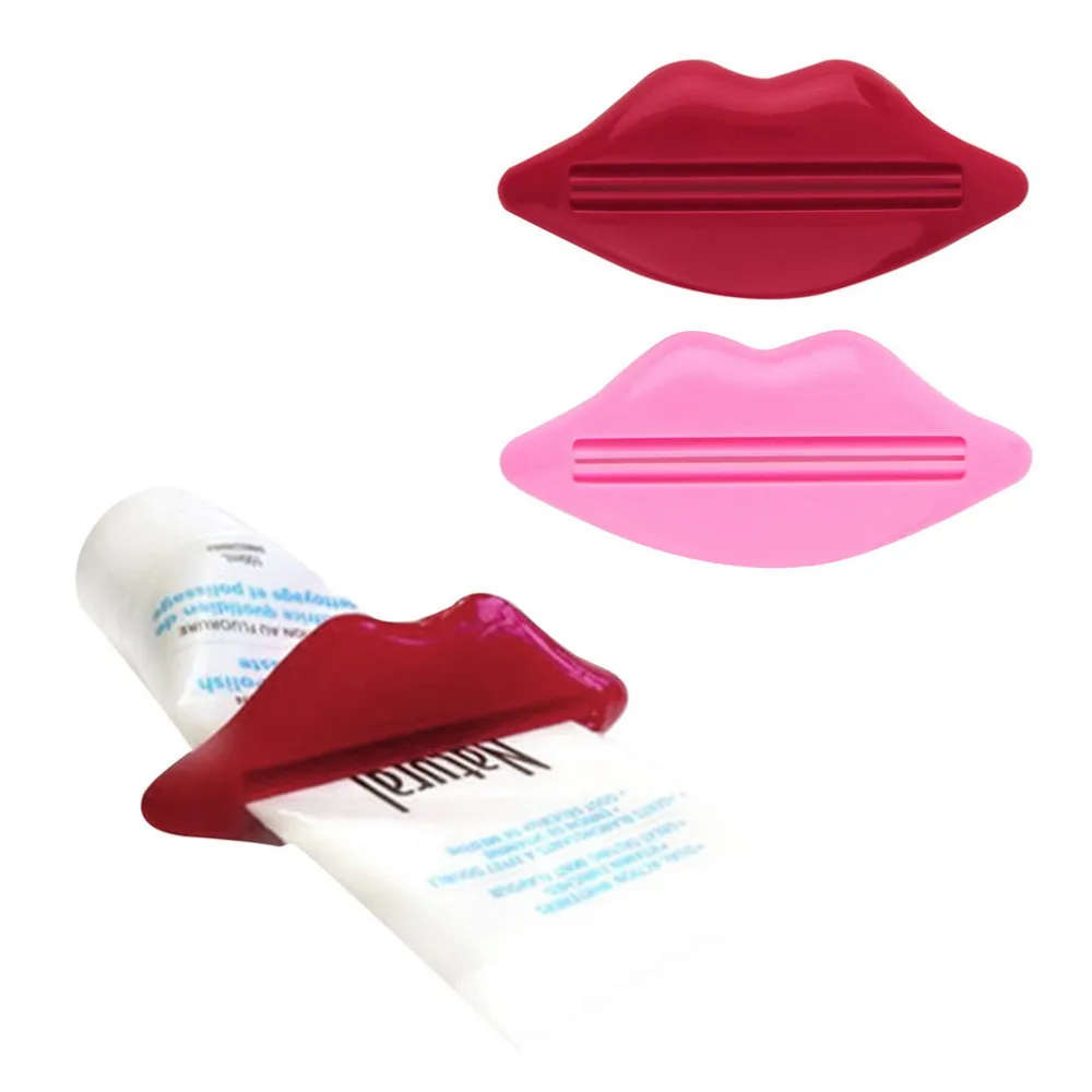 2Pcs Top Sale Sexy Hot Lip Kiss Bathroom Tube Dispenser Toothpaste