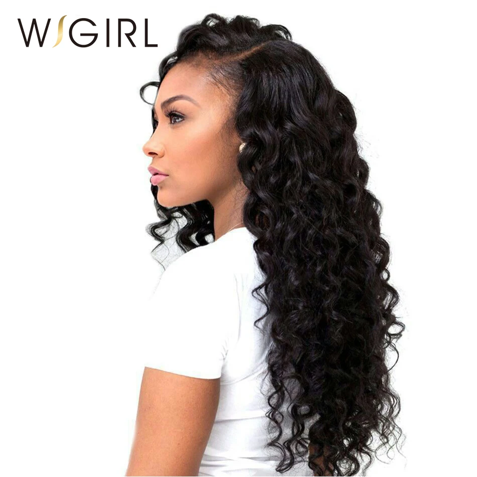 Wigirl волосы свободная волна кружева фронта человеческих волос парик бразильские человеческие волосы парики для черных женщин отбеленные