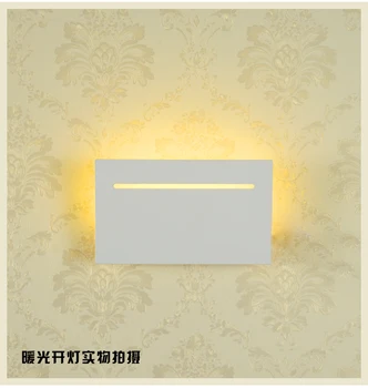 

LED concise modern creative living room bedroom bedside aisle staircase wall white aluminum wall lamp