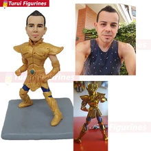 Saint Seiya Soul of Gold Action Figure real people face sculpture design figurines miniatures by Turui Figurines fully handmade anime saint seiya original bandai tamashii nations saint cloth myth 1 0 soul of gold action figure cancer deathmask cloth