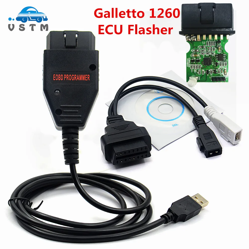 Инструмент для настройки чипа ECU Galletto 1260 EOBD/OBD2/OBDII Flasher с настройкой двигателя FTDI