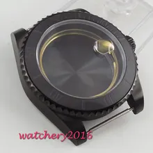 Новое поступление 40 мм вращающийся ободок черные часы с pvd-покрытием чехол fit MIYOTA 8215 821A 8205 2836 Движение Мужские часы