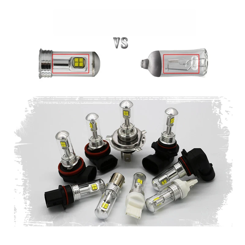 2 шт./компл. H1 H3 H4 9003/HB2 H7 H8 H11 9005 9006 80 Вт с CREE авто светодиодный свет 1500lm Противотуманные огни tdrl фары белый 6000K