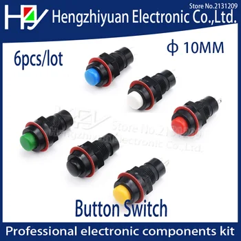

Hzy 6pcs/lot self-reset Push Button Switch 10mm Self Return Momentary Push Button Switch Self-locking Push Button Switch 2A125V