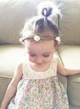 

120pcs/lot New Baby Girl Bohemia Hemp Rope Headband Mini Rose Flower Headband