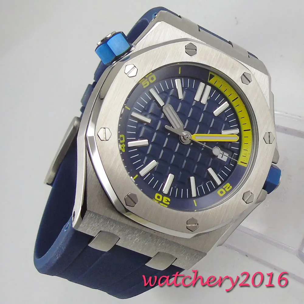 Роскошные мужские часы Relogio Masculino лучший бренд резиновые 21 Jewels Miyota военные модные