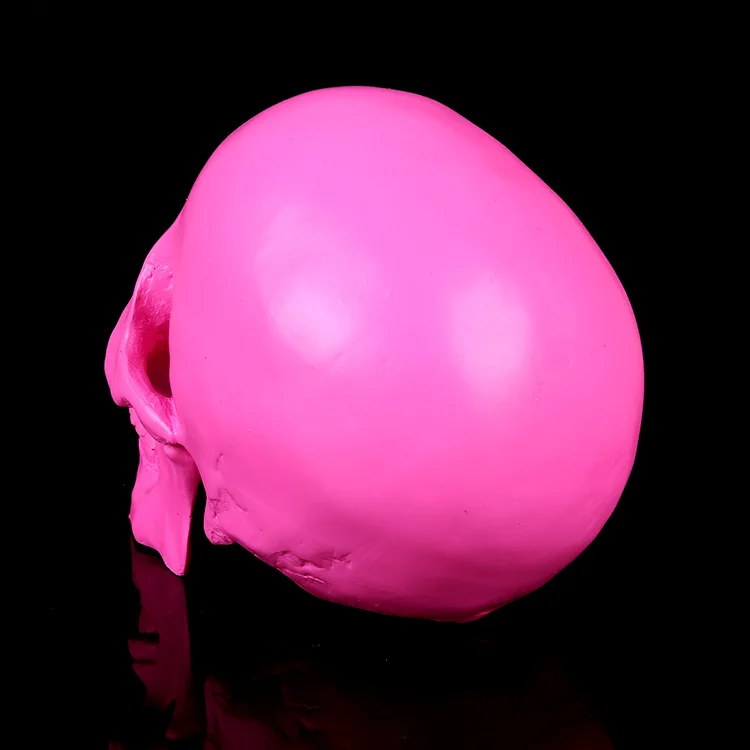 BUF смолы ремесло розовый череп статуи для украшения творческий череп статуя скульптура украшение дома Хэллоуин украшения