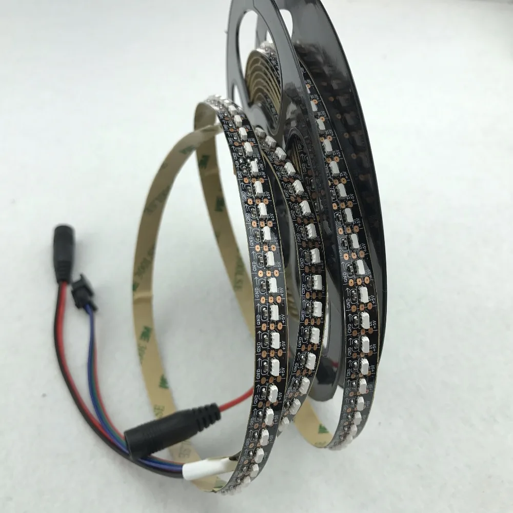 3 M e rolo 120 Leds e m Dc5v Sk6812 4020 Side emitting Endereçável Tira Conduzida Flexível; Não impermeável; Ip33; Pcb Preto 5 Tiras de LED
