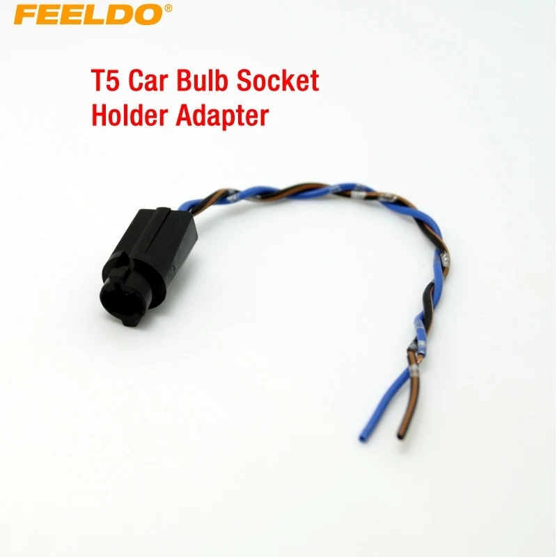 

FEELDO 1pc T5 Car LED Bulb Socket Holder Adapter Harness Plugs #CA3816