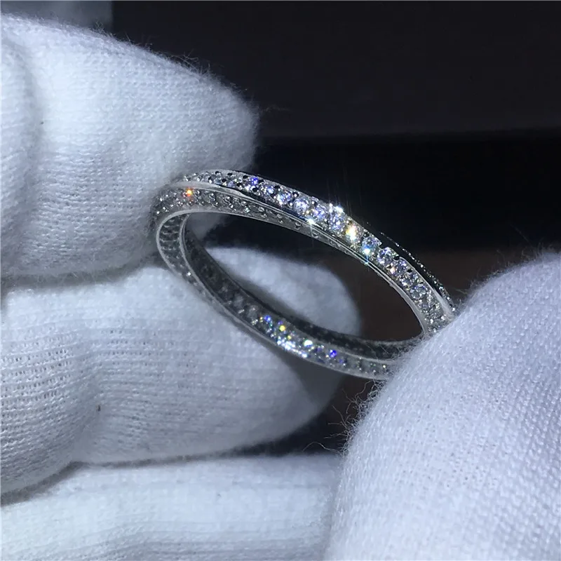 Кольцо с крестиком, фианит AAAAA, обручальное кольцо для женщин, белое золото, заполненное 925, серебро, свадебные украшения