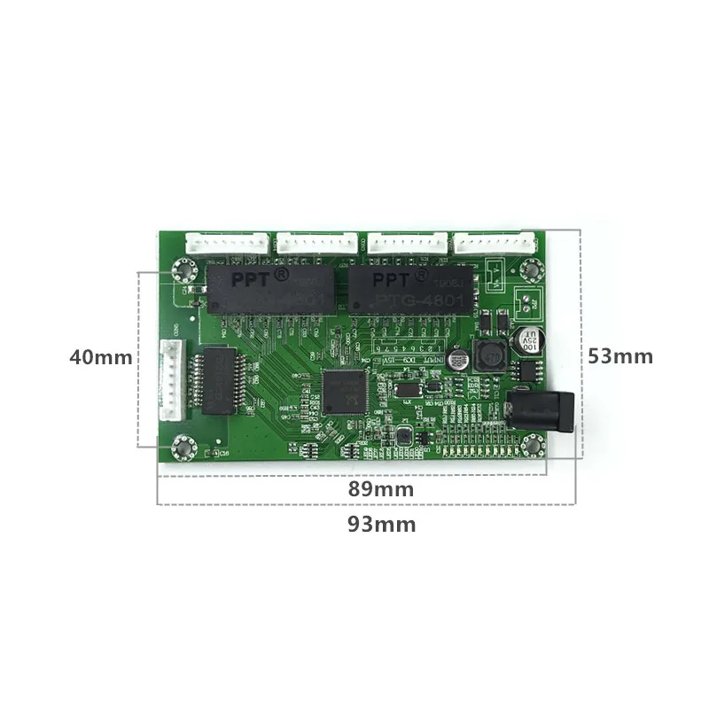 OEM PBC 8-портовый гигабитный Ethernet коммутатор 8 портов с 8-контактным канальным заголовком 10/100/1000 m концентратор 8way штекер питания печатная плата OEM винтовое отверстие