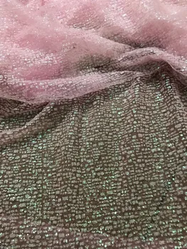 

David-51108 New design african sequins tulle mesh fabric sparkly glued glitter sequins lace fabric