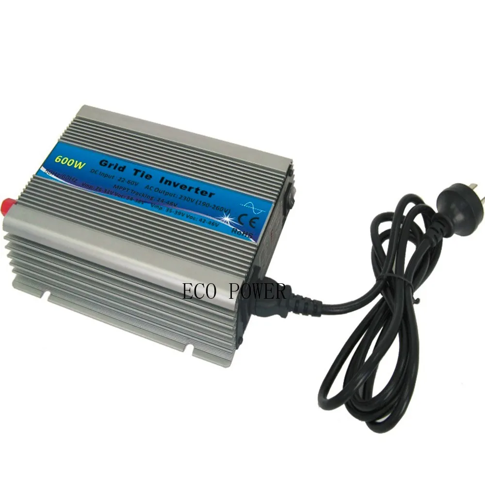 Inversor de Onda Solar na Grade Mppt Micro Senoidal Energia Tie Pura 22-60v dc To120v ou 230v ac 600w Inversores solares