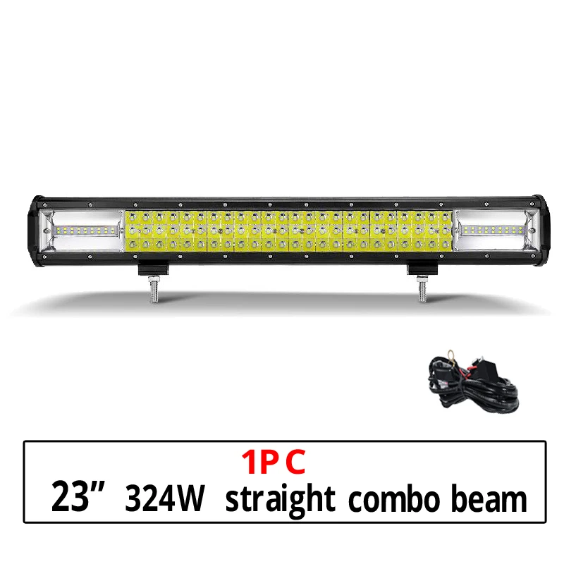 Partol 4 7 12 20 22 21 23; большие размеры 34-42 50 дюймов светодиодный светильник бар для Turcks 3-рядная прямые изогнутые светодиодный бар 12v 24v 6000K для внедорожник ATV - Цвет: 23inch 324w combo