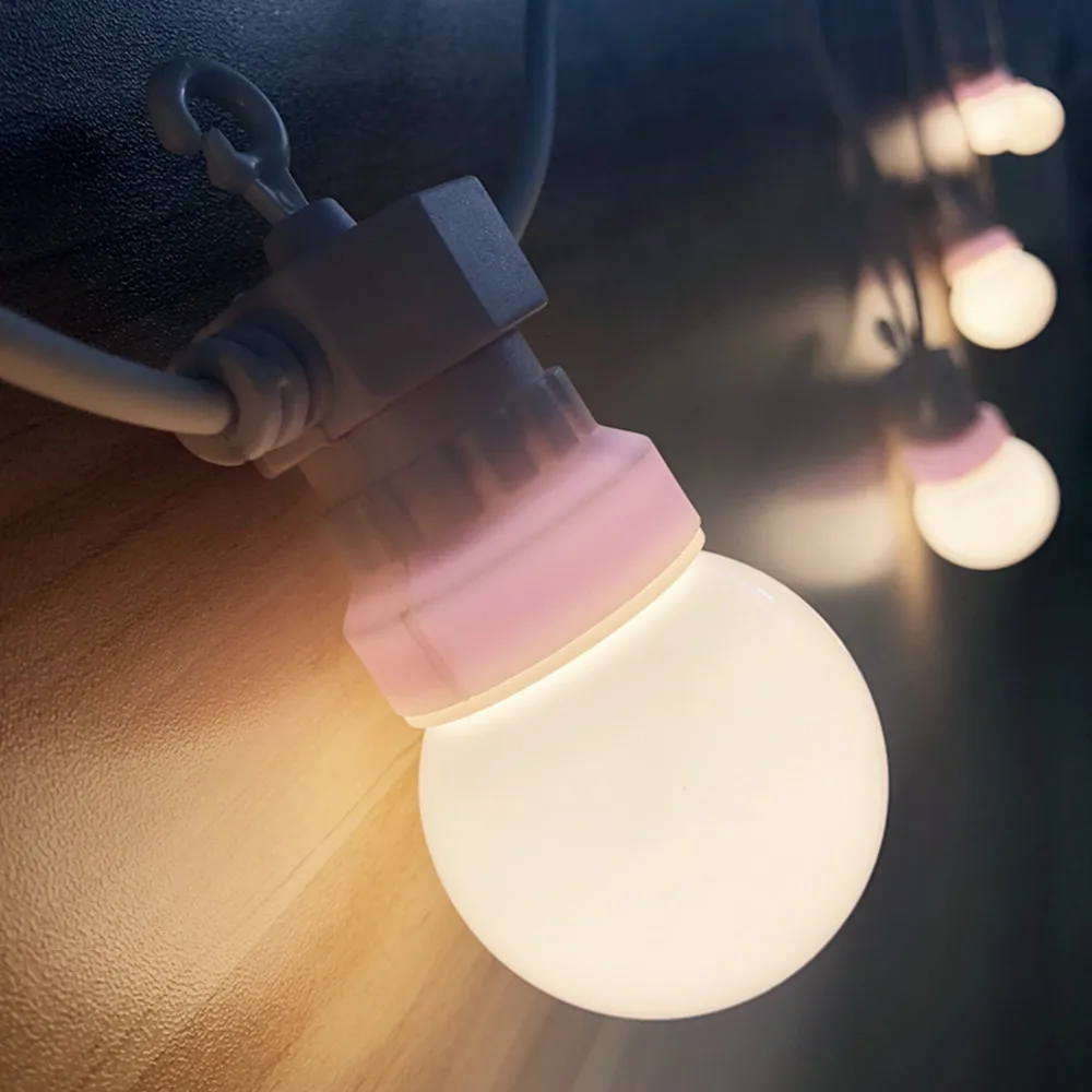 VNL IP65 G50 White Cable Milky Ball String lights Indoor Outdoor Light String For Bar Wedding Christmas Garland Party Decorative