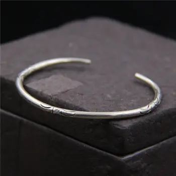

C&R Real 925 Sterling Silver bangle bracelet for women Thin Circle bangles Opening handmade Thai Silver Fine Jewelry