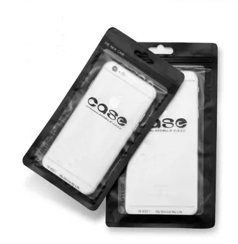 

500ps 12x20cm Plastic Zipper Clear Black Retail Packaging Bag For Iphone 11 Pro XS Max XR X 8 7 6 6S Plus Case 6.1 6.8 Cover